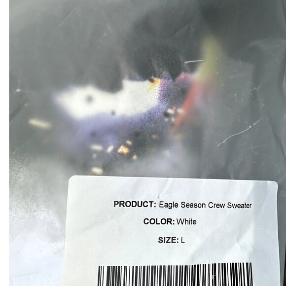 Students Golf Eagle Season Crew Sweater-Size Large-White-NWT - Picture 9 of 10